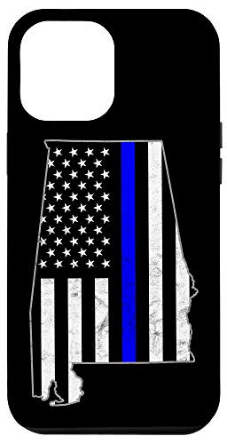 iPhone 12 Pro Max Thin Line Blue Flag Alabama Police Pride Gift Case