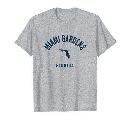 Miami Gardens Florida FL Vintage 70s Sports Navy Print T-Shirt