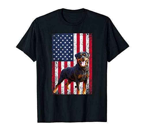 American Flag Rottweiler Dog Lover Funny 4th of July Dog T-Shirt American Flag Rottweiler Dog Lover Funny 4th of July Dog T-Shirt
