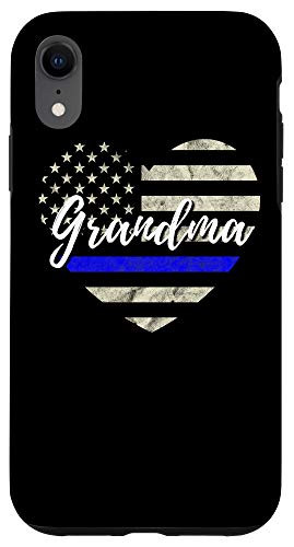 iPhone XR Thin Line Blue Flag Grandma Police Pride Gift Case
