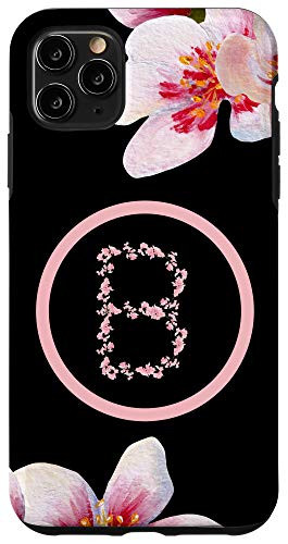 iPhone 11 Pro Max Letter B Personalized Initial B Cherry Blossoms Floral Gift Case