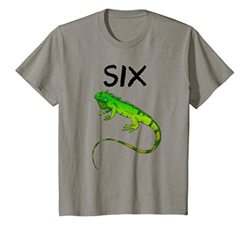 Kids 6 Year Old Lizard Reptile Birthday Party 6th Birthday Shirt