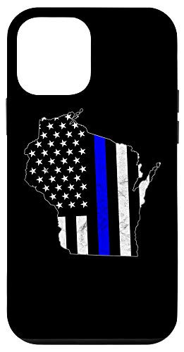 iPhone 12 mini Thin Line Blue Flag Wisconsin Police Pride Gift Case