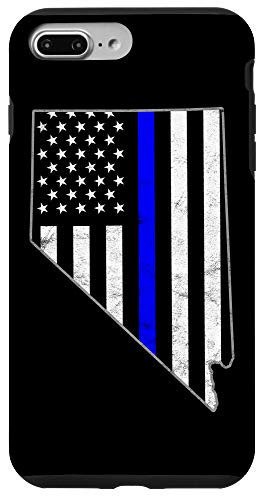 iPhone 7 Plus 8 Plus Thin Line Blue Flag Nevada Police Pride Gift Case