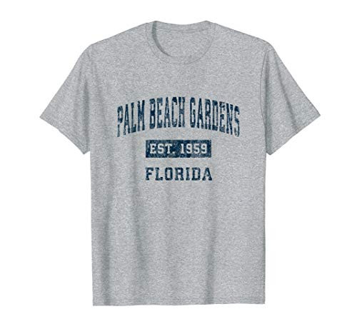 Palm Beach Gardens Florida FL Vintage Sports Design Navy T-Shirt