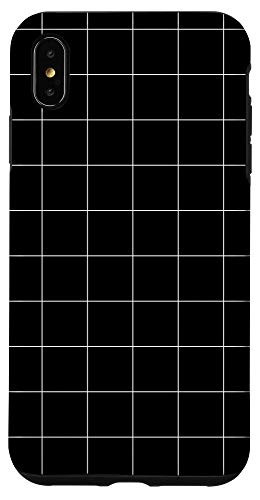 iPhone XS Max Checkered Pattern with Black Squares and Thin White Lines Case