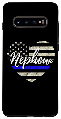 Galaxy S10plus  Thin Line Blue Flag Nephew Police Pride Gift Case