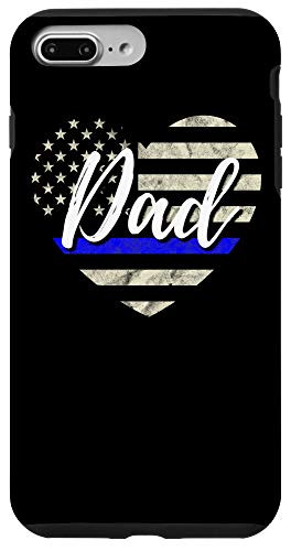 iPhone 7 Plus 8 Plus Thin Line Blue Flag Dad Police Pride Gift Case