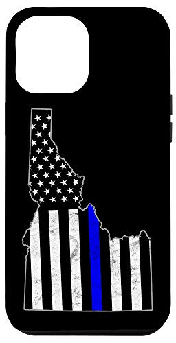 iPhone 12 Pro Max Thin Line Blue Flag Idaho Police Pride Gift Case