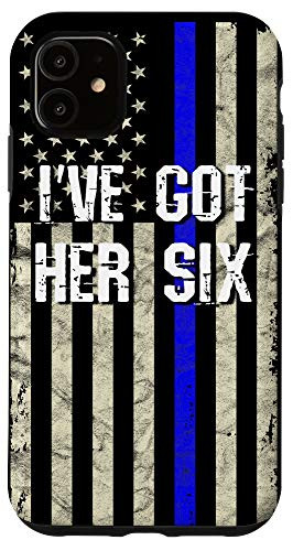 iPhone 11 Thin Line Blue Ive Got Her Six Police Pride Gift Case