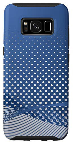Galaxy S8 Colorful Fun Abstract Line Art White Dot On Blue Background Case