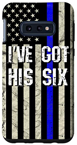 Galaxy S10e Thin Line Blue Ive Got his Six Police Pride Gift Case