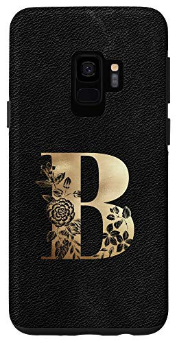 Galaxy S9 Initial B Monogram Vintage Floral Stencil Phone Case