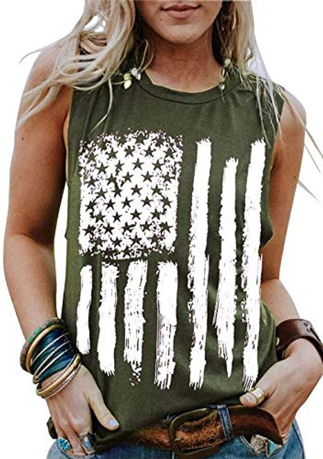 Womens USA Tank Top American Flag Racerback Tanks Top for Women 4th July Sleeveless Patriotic Tanks Shirt Green X-Large Womens USA Tank Top American Flag Racerback Tanks Top for Women 4th July Sleeveless Patriotic Tanks Shirt Green X-Large