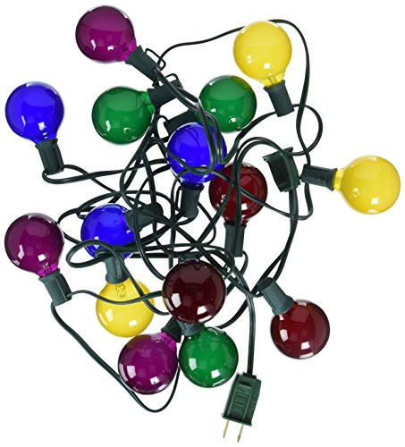 Vickerman 15 Count Satin G50/E12 Light Set-Green Wire, Multicolored