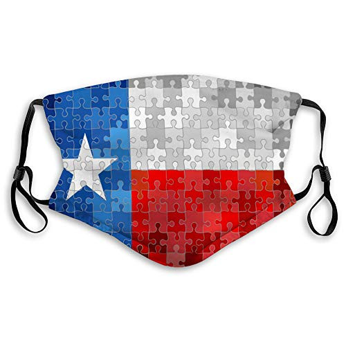 DISGOWONG Safety Shield Reusable Outdoor Covers Texas Flag Made of Puzzle Background Printed Cover DISGOWONG Safety Shield Reusable Outdoor Covers Texas Flag Made of Puzzle Background Printed Cover