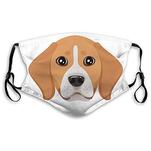 Men Women Breathable Mouth Shield with Adjustable Ear Loops Dog pet Head icon Skiing Cover