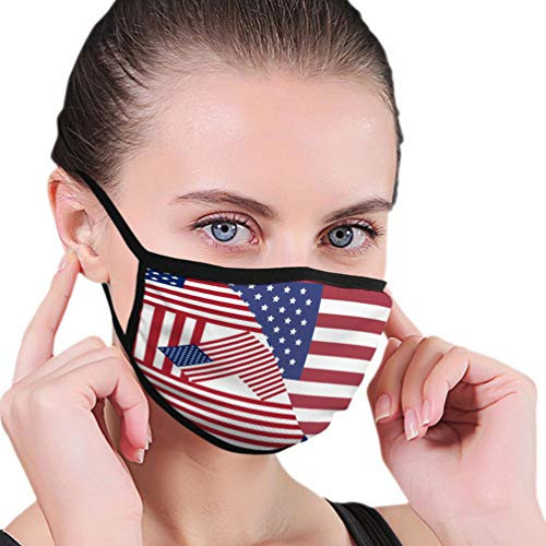 DISGOWONG Cool Mouth Shield for Gardening Climbing Daily Use Patriotic USA Background with American Flags Safety Covers DISGOWONG Cool Mouth Shield for Gardening Climbing Daily Use Patriotic USA Background with American Flags Safety Covers