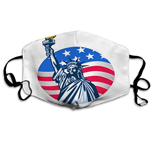 DISGOWONG Safety Shield Reusable Outdoor Covers Statue Liberty with USA Flag as Background Sport Covers DISGOWONG Safety Shield Reusable Outdoor Covers Statue Liberty with USA Flag as Background Sport Covers