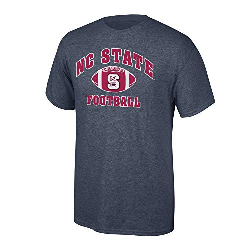Elite Fan Shop North Carolina State Wolfpack Mens Football T-Shirt Dark Heather Medium
