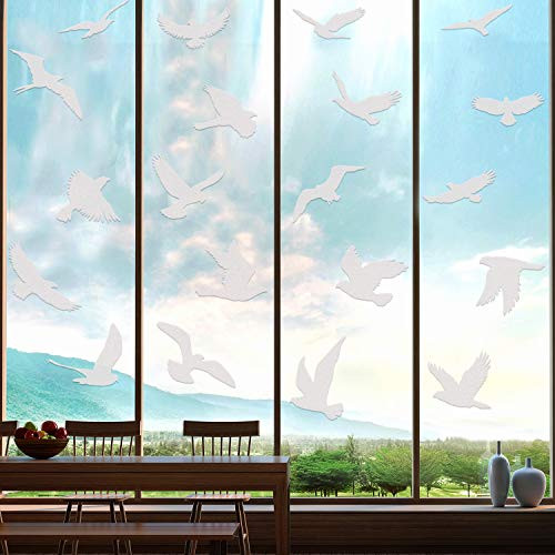 Large Size Anti-Collision Window Clings Bird Window Stickers Prevent Bird Strikes on Doors Windows Glass Translucent Dusted Window Decals Alert Bird Stickers  60