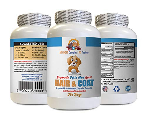 Dog Hair Supplement - Dog Hair and Coat Health - Skin Itch Relief - Nail Health - Dog Vitamin b Supplement - 1 Bottle 60 Tablets Dog Hair Supplement - Dog Hair and Coat Health - Skin Itch Relief - Nail Health - Dog Vitamin b Supplement - 1 Bottle 60 Tablets