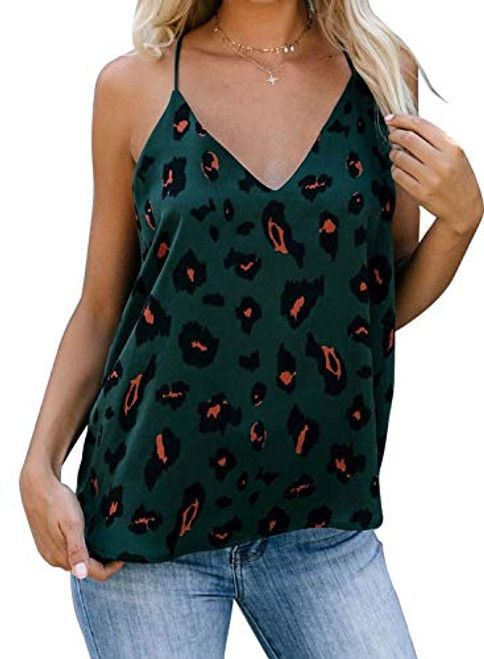 Eytino Women Summer V Neck Strappy Flowy Tank Tops Casual Sleeveless Loose Shirts BlouseX-Large Green Eytino Women Summer V Neck Strappy Flowy Tank Tops Casual Sleeveless Loose Shirts BlouseX-Large Green