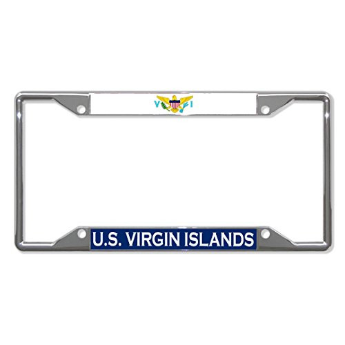 Fastasticdeals U.S. Virgin Islands Flag Country License Plate Frame Tag Holder Cover