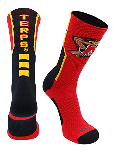 TCK Maryland Perimeter Crew Socks  Red Black Gold Medium