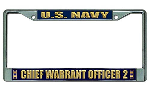 U.S. Navy Chief Warrant Officer 2 Chrome License Plate Frame U.S. Navy Chief Warrant Officer 2 Chrome License Plate Frame