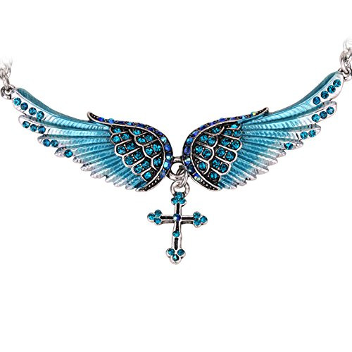 Szxc Guardian Angel Wings Cross Necklace Earrings Sets Women Biker Jewelry 18 inchplus 2 inch Szxc Guardian Angel Wings Cross Necklace Earrings Sets Women Biker Jewelry 18 inchplus 2 inch