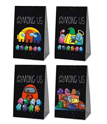 24 Packs Party Gift Bags for Among Game SUs Among Game SUs Bags Party Supplies for Kids Cute Among Game SUs Themed Party Birthday Decoration Gift Bags Well for Girls or Boys