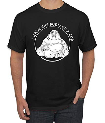 Wild Bobby I Have The Body of a God Funny Buddha Zen   Mens Pop Culture Graphic T-Shirt Black 2XL