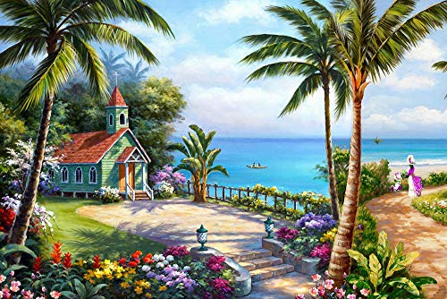 DOLAZAN Jigsaw Puzzle for Adult 1000 Pieces Puzzles for Adults Large Puzzle Seaside Tree