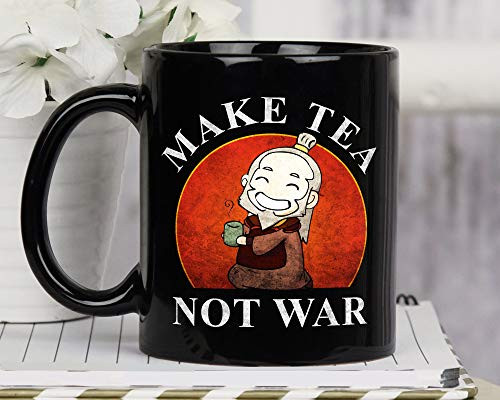 Lplpol Make Tea Not War Mug Cute Uncle Iroh Ceramic Coffee Mug Uncle Iroh Lover Avatar Movie The Last Airbender Gift for Men Women 11oz