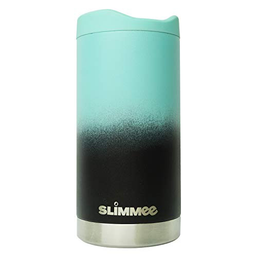 The Slimmee Slim Can Insulator for Tall Skinny Cans Insulated Slim Can Cooler for 12oz Slim Beer and Hard Seltzer Double Walled Stainless Steel Teal Black The Slimmee Slim Can Insulator for Tall Skinny Cans Insulated Slim Can Cooler for 12oz Slim Beer and Hard Seltzer Double Walled Stainless Steel Teal Black