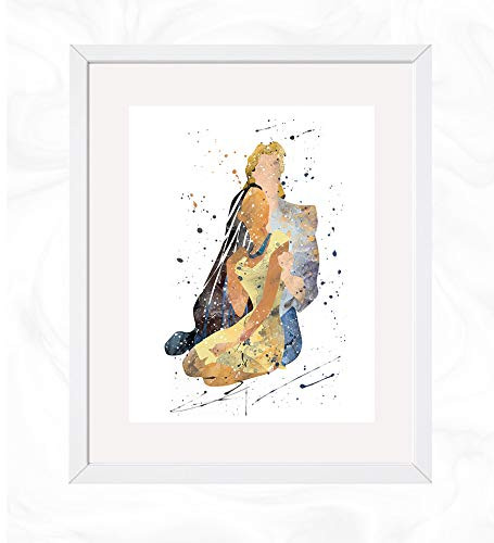 Pocahontas and John Smith Prints Pocahontas Disney Watercolor Nursery Wall Poster Holiday Gift Kids and Children Artworks Digital Illustration Art