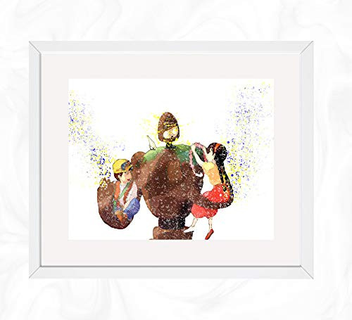 Pazu Sheeta and Robot Prints Laputa Castle in the Sky Watercolor Nursery Wall Poster Holiday Gift Kids and Children Artworks Digital Illustration Art