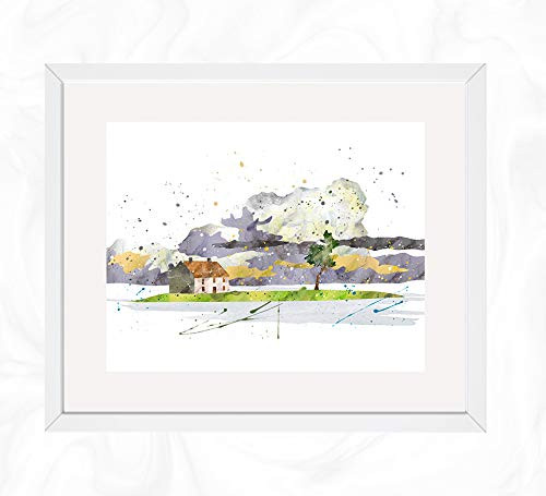 Island with House Scenery Prints Spirited Away Watercolor Nursery Wall Poster Holiday Gift Kids and Children Artworks Digital Illustration Art Island with House Scenery Prints Spirited Away Watercolor Nursery Wall Poster Holiday Gift Kids and Children Artworks Digital Illustration Art