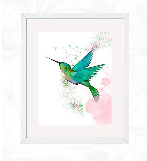 Hummingbird Prints Nature Animals Watercolor Nursery Wall Poster Holiday Gift Kids and Children Artworks Digital Illustration Art
