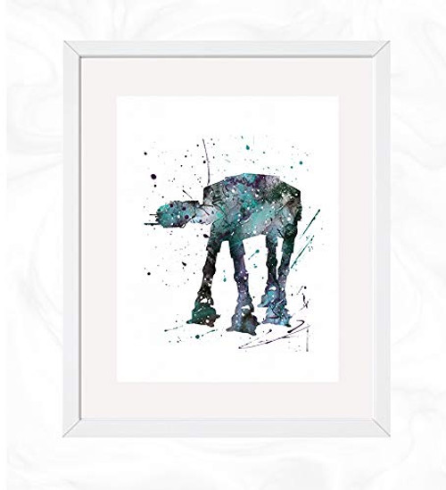 At-At Prints Star Wars Watercolor Nursery Wall Poster Holiday Gift Kids and Children Artworks Digital Illustration Art
