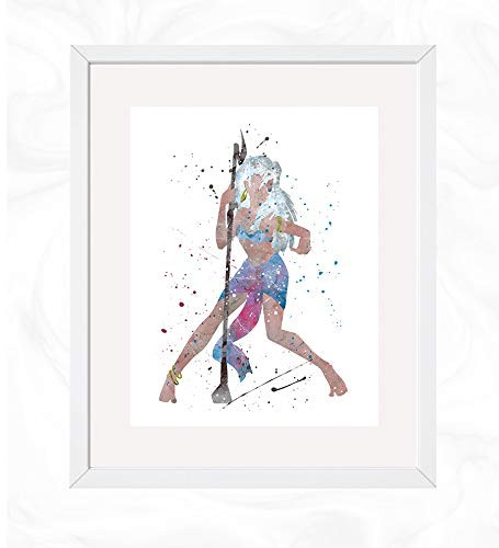 Princess Kida Prints Atlantis The Lost Empire Disney Watercolor Nursery Wall Poster Holiday Gift Kids and Children Artworks Digital Illustration Art