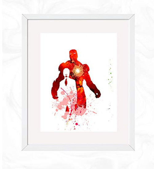 Iron man Prints Superheroes Watercolor Nursery Wall Poster Holiday Gift Kids and Children Artworks Digital Illustration Art