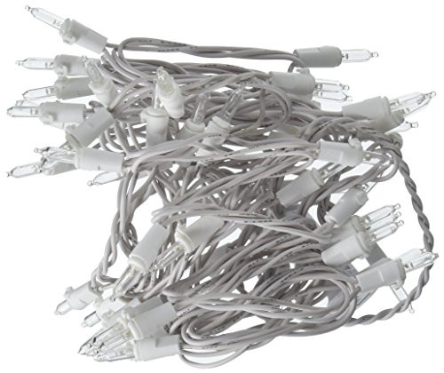 Vickerman 50 Light Mini Light Set White Lights on White Wire