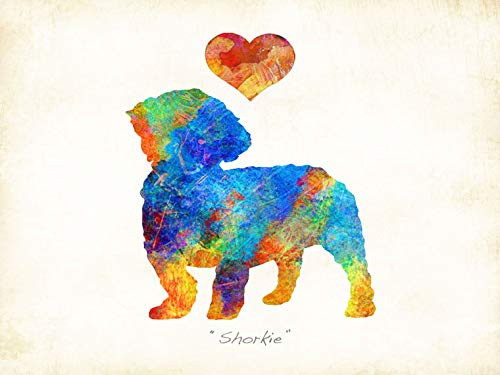Shorkie Dog Breed Watercolor Art Print by Dan Morris