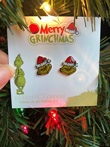Grinch by Dr. Seuss inspired earrings holiday wear