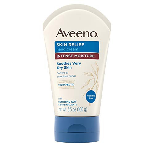 Aveeno Skin Relief Intense Moisture Hand Cream with Soothing Oat and Rich Emollients for Dry Skin 24 Hour Moisture Fragrance and Steroid Free 3.5 oz   Pack of 2