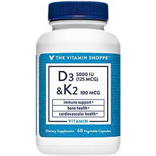 Vitamin D3 and K2 Supports Immune Bone Health  60 Capsules