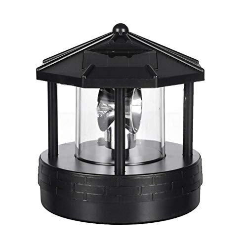 HEITIGN Solar Rotating Beacon Lights Solar Powered Lighthouse Rotating Outdoor Waterproof LED Solar Light Beacon Tower Decorative Lamp Lantern Light for Garden Lawn Patio