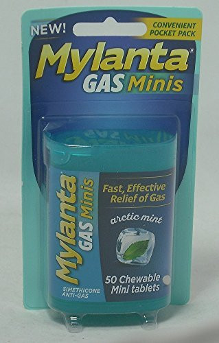 Mylanta Gas Mini Chewable Tablets Arctic Mint 50 Count  2 Pack  by Mylanta